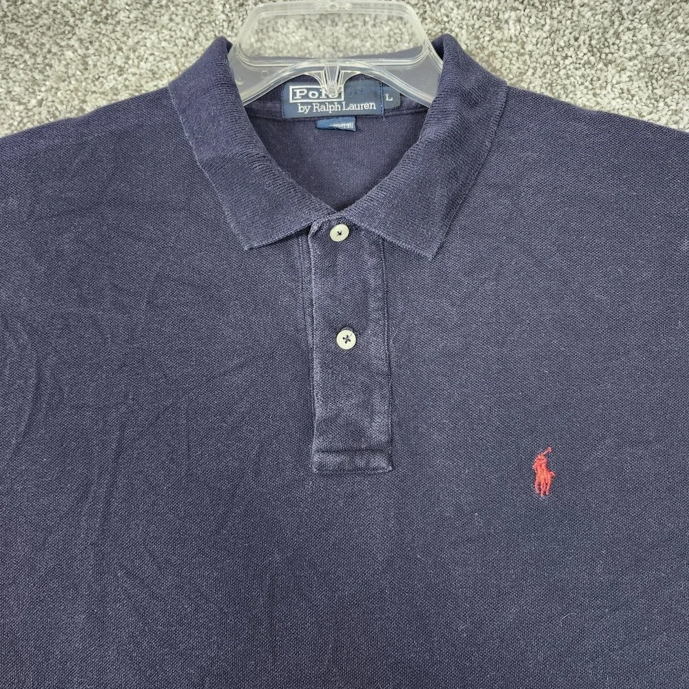 Polo Ralph Lauren Polo Shirt Mens Large Blue Classic Cotton Pique Pony Logo